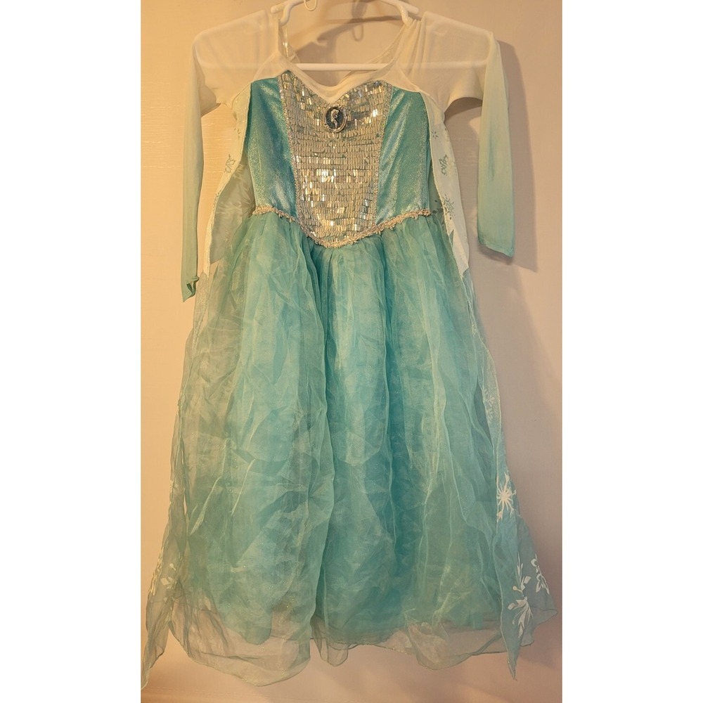 Disney Store Frozen Elsa Dress Costume Snow Queen Girls Kids Size 9/10